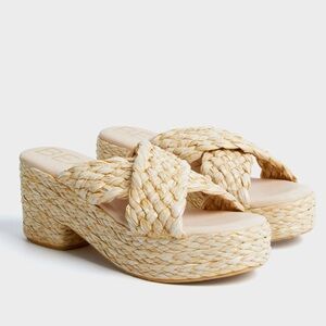 Sz 6 Beach By Matisse Natural Reflection Straw Sandals